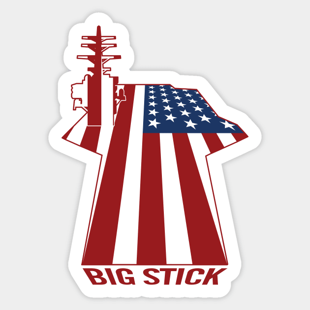 Big Stick Patriotic U.S. Aircraft Carrier Sticker by hobrath